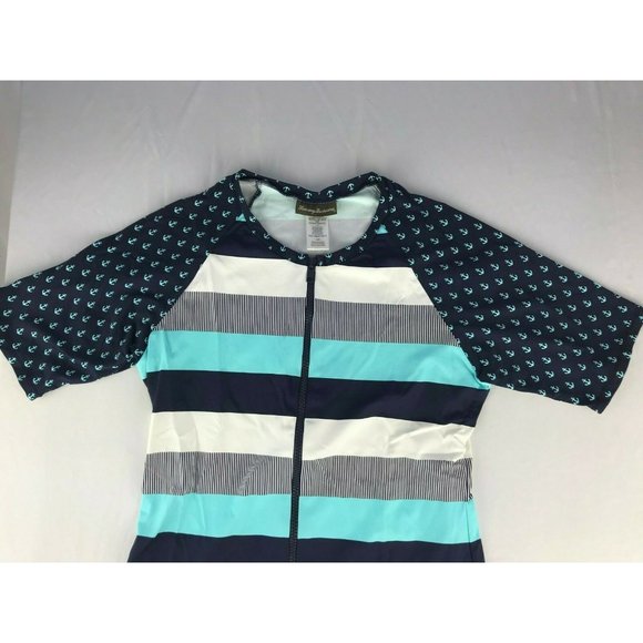 TOMMY BAHAMA Swimsuit Rash Guard Shirt Full Zip M - Picture 3 of 9